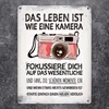 Das Leben ist wie eine Kamera Metallschild XXL mit Kamera Produktbild-Vorschau 2