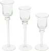 3 Kerzenhalter Glas Windlicht 18/22/25cm – Teelichthalter Produktbild-Vorschau 2