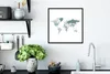 MuchoWow® MuchoWow® Gerahmtes Poster Weltkarte - Blau - Produktbild-Vorschau 3