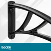 Close-up of a black awning bracket attached to a wall. Podgląd zdjęcia produktu