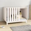 vidaXL Domček pre psa biely 100x70x72 cm z masívneho Náhľad obrázku produktu 2