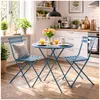 Gartentisch Basil Metall rund klappbar Blau Produktbild-Vorschau 3
