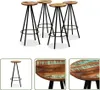The Living Store Barhocker 4 Stk. Massives Altholz Produktbild-Vorschau 1