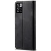 A black flip-style phone case is shown closed against a white background. Produktbild-Vorschau