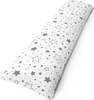 A long pillow with a star pattern on a white background. Produktbild-Vorschau