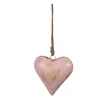 Clayre & Eef Weihnachtsanhänger Herz 15x5x15 cm Rosa Eisen Produktbild-Vorschau 2