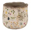 Clayre & Eef Pot de fleurs Ø 14x12 cm Beige Jaune Céramique Voir les images du produit 1