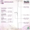 A diagram showing the dimensions of a floor lamp with a reading light. Produktbild-Vorschau
