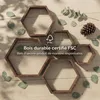 IvoQ Hexagon Étagères Murales Lot de 5 - Bois - Marron Voir les images du produit 5