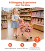 SucceBuy Einkaufswagen für Kinder, Supermarkt-Spielzeug mit Produktbild-Vorschau 2