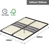 DEWINNER - Sommier 140x200 cm | 2x15 Lattes Peuplier Voir les images du produit 3