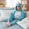 Piżama Onesie Kigurumi Kostium Lazurowy Jednorożec L: Podgląd zdjęcia produktu 3