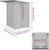 Diagram showing the dimensions of a black poly rattan propane tank cover. Voir les images du produit