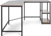 MIADOMODO Psací stůl 138 x 138 x 76 cm, hnědá/černá Náhled obrázku produktu 7