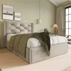 A bedroom scene with a bed, nightstand, and window. Produktbild-Vorschau