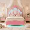 INONEFT Polsterbett Kinderbett 90x200cm, Prinzessin Bett Produktbild-Vorschau 1