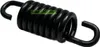 A black spring with hooks on each end, isolated on a white background. Produktbild-Vorschau