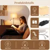 ZMH Tischlampe mit kabel Nachttischlampe 360°Schwenkbar Produktbild-Vorschau 2
