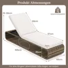A diagram showing the dimensions of a sun lounger. Náhled obrázku produktu
