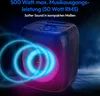 A portable speaker with glowing light effects. Produktbild-Vorschau