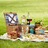 Cesto da picnic in vimini con scomparto termico e Anteprima dell’immagine prodotto 12