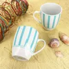 Split türkis Streifen 6er Set Kaffeebecher 300ml Produktbild-Vorschau 2