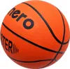 A close-up shot of an orange basketball with black lines and text. Voir les images du produit