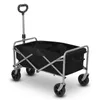 A black folding wagon with a silver frame and handle, shown on a white background. Produktbild-Vorschau