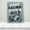 Keep calm & ride a bike Metallschild in 15x20 cm in blau Produktbild-Vorschau 3