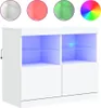 vidaXL Sideboard mit LED-Leuchten Weiß 81x37x67 cm Produktbild-Vorschau 2