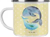 Mr. & Mrs. Panda Emaille Becher Walfisch Thunfisch - Gelb Produktbild-Vorschau 1