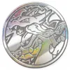 A close-up, top-down view of a silver Pokémon coin featuring a dragon-like creature. Produktbild-Vorschau