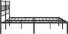 A black metal bed frame with a headboard, shown from the side against a white background. Náhled obrázku produktu