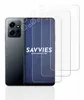 A smartphone and screen protectors are displayed against a white background. Produktbild-Vorschau