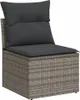 vidaXL 6-tlg. Garten-Sofagarnitur mit Kissen Grau Poly Produktbild-Vorschau 5