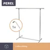 A metal garment rack with an Allen key and quantity indicator shown in a circular overlay. Produktbild-Vorschau