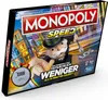 The image shows the front of a Monopoly Speed board game box, angled slightly. Produktbild-Vorschau