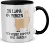22Feels Llama Tasse Süßes Tier Spruchtasse Wichteln Produktbild-Vorschau 1