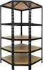 Rohový regál černý 180 x 90 x 42 x 60 cm Náhled obrázku produktu 1