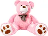 A pink teddy bear sitting down. Podgląd zdjęcia produktu