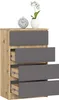 Kommode AKORD K60 Eiche Artisan 60 cm 4 Schubladen Front Produktbild-Vorschau 2