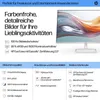 A marketing image for an HP monitor, showcasing its features and specifications. Voir les images du produit