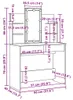 vidaXL Schminktisch mit LED-Leuchten Grau Sonoma 96x40x142 Produktbild-Vorschau 7