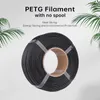 A spool of black PETG filament for 3D printing, presented with decorative palm leaves. Náhled obrázku produktu
