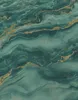 A close-up abstract image of a marble-like pattern with swirling shades of teal and streaks of gold. Produktbild-Vorschau
