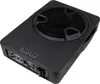 A black subwoofer speaker is shown from a diagonal angle. Produktbild-Vorschau