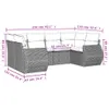 6-tlg. Garten-Sofagarnitur mit Kissen Schwarz Poly Rattan Produktbild-Vorschau 7
