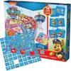 The image shows the packaging of a Paw Patrol board game, with game pieces and cards spread out in front of it. Produktbild-Vorschau