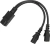 IEC320 C14 na 2 x C13 zásuvku, síťový kabel s Y Náhled obrázku produktu 3