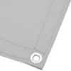 Close-up of the corner of a grey fabric with a metal grommet. Anteprima dell’immagine prodotto